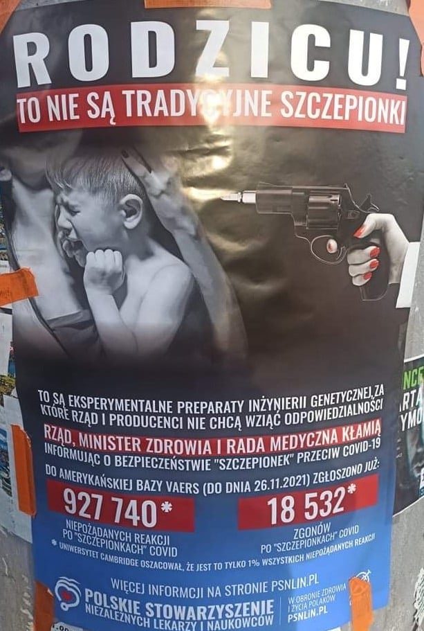 Plakat antyszczepionkowców