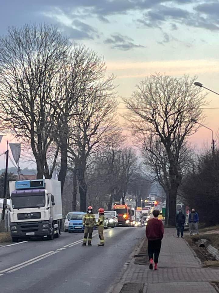 Wypadek w Bieruniu na ulicy Warszawskiej