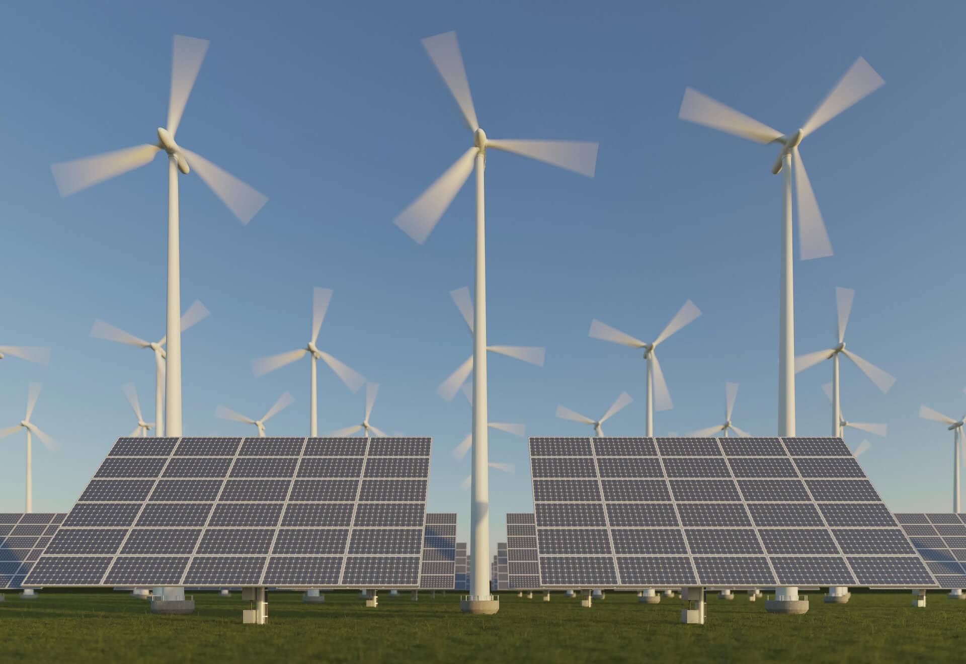 Elektrownia wiatrowa z panelami słonecznymi