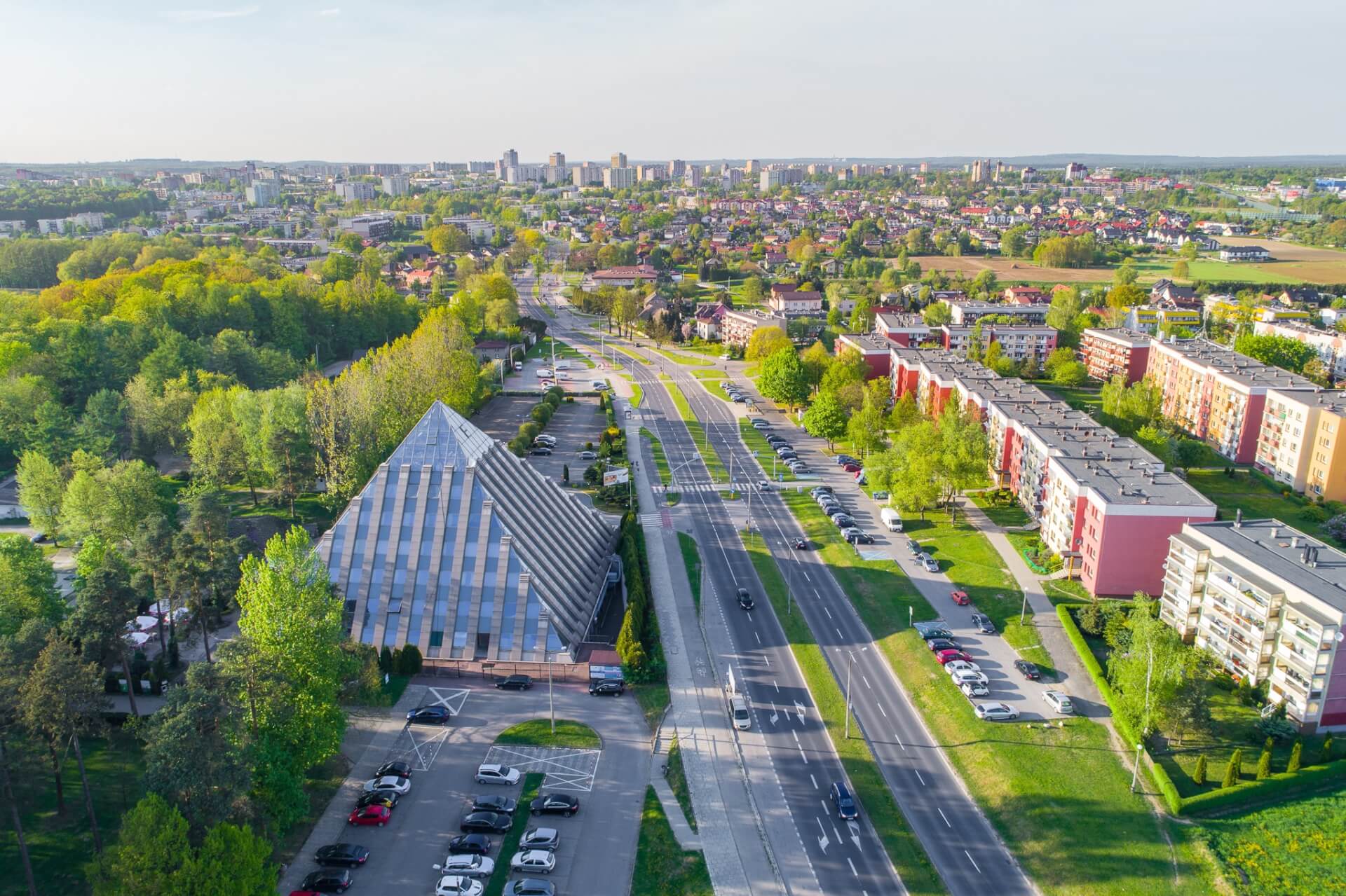 Tychy Paprocany panorama nad dachami