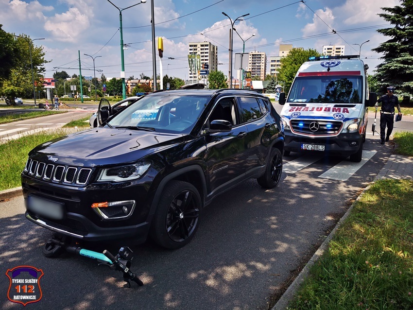 Wypadek na hulajnodze w Tychach