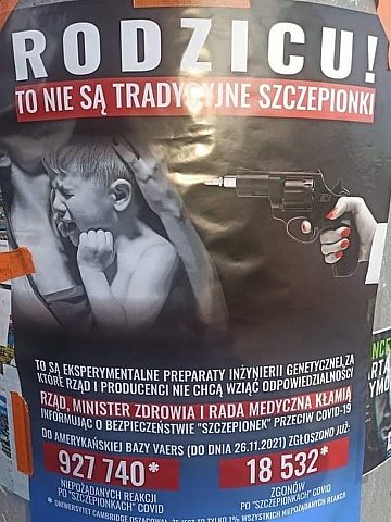Plakat antyszczepionkowców Plakat antyszczepionkowców