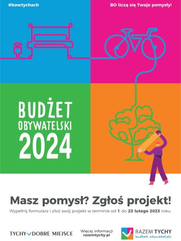 Budżet obywatelski 2024 tychy plakat Budżet obywatelski 2024 tychy plakat