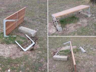 Zdewastowane ławki Park Suble Zdewastowane ławki Park Suble