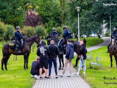 Zabezpieczenia podczas meczu w Tychach Zabezpieczenia podczas meczu w Tychach