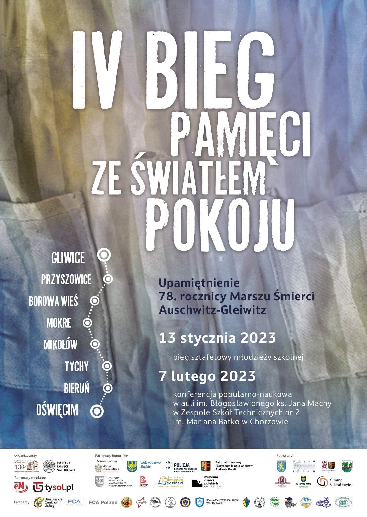 Bieg pamieci ze światłem pokoju 13 01 2023 plakat