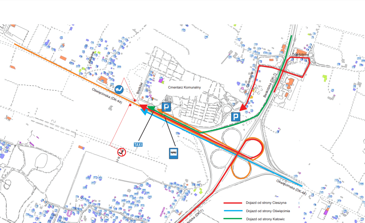 Zmiany ruch cmentarze tychy 2022