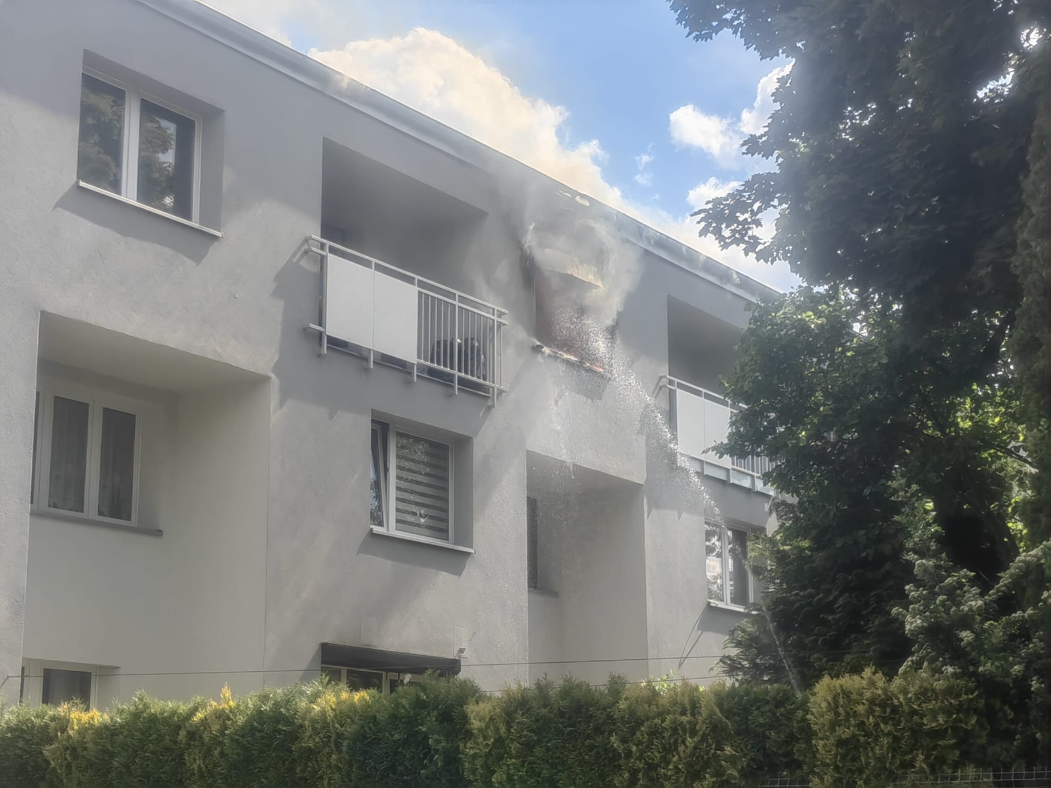 Pozar mieszkanie Einsteina Tychy 2