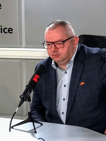 Krzysztof Klimosz w studiu PR Katowice Krzysztof Klimosz w studiu PR Katowice
