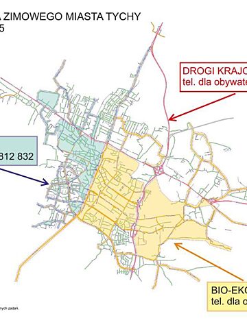 Akcja Zima 2024 w Tychach mapa Akcja Zima 2024 w Tychach mapa