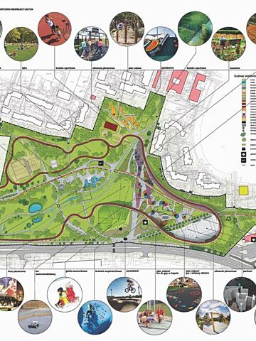 Park Jaworek w Tycahch po zmianach - wizualizacja Park Jaworek w Tycahch po zmianach - wizualizacja