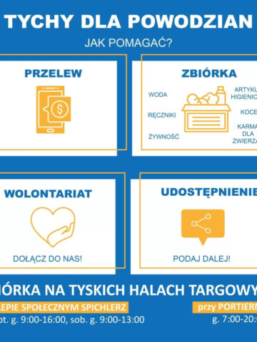 Tychy dla powodzian - plakat Tychy dla powodzian - plakat