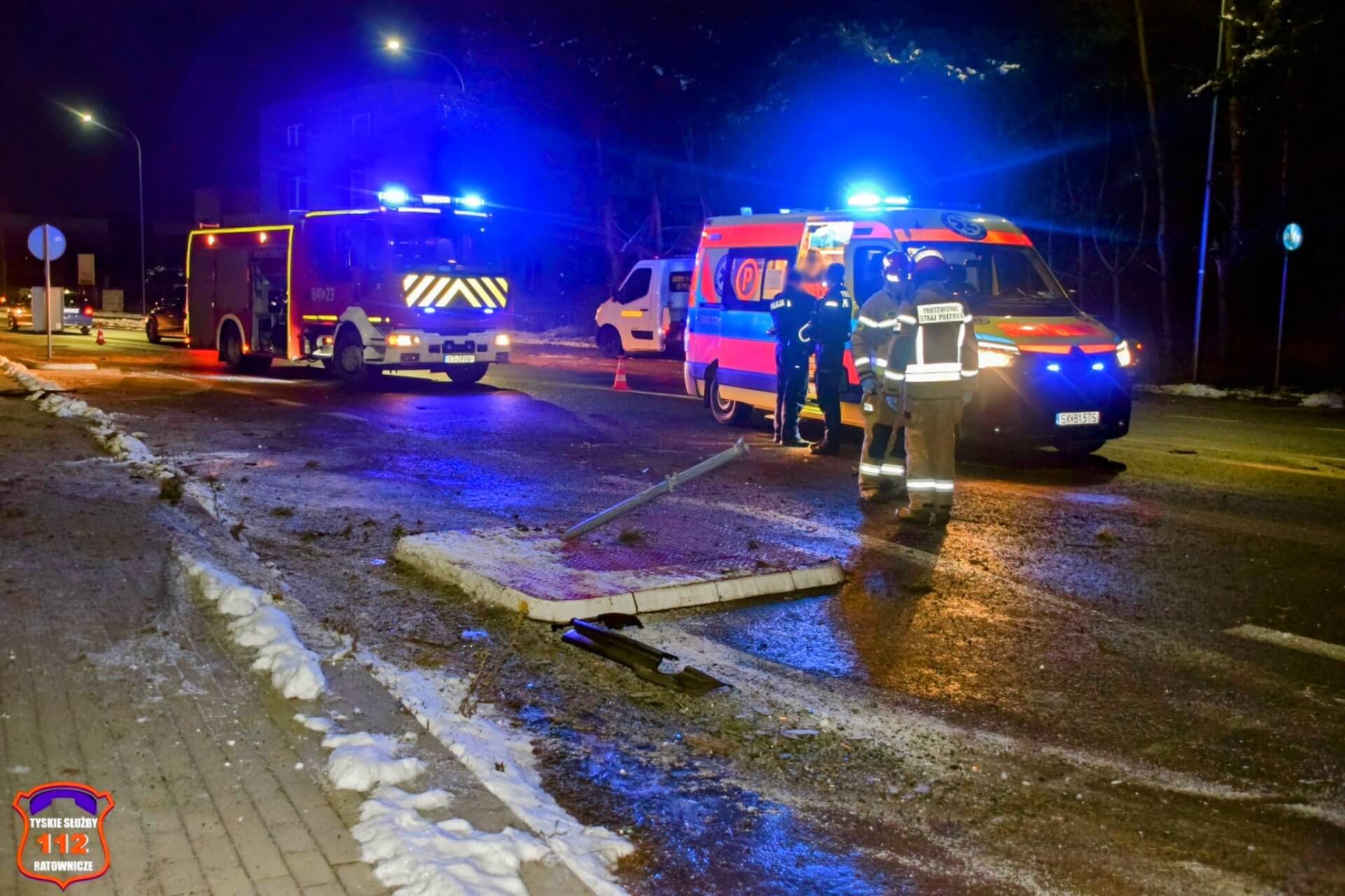 Wypadek w Tychach 23 listopada 2024 - sprawca kompletnie pijany)
