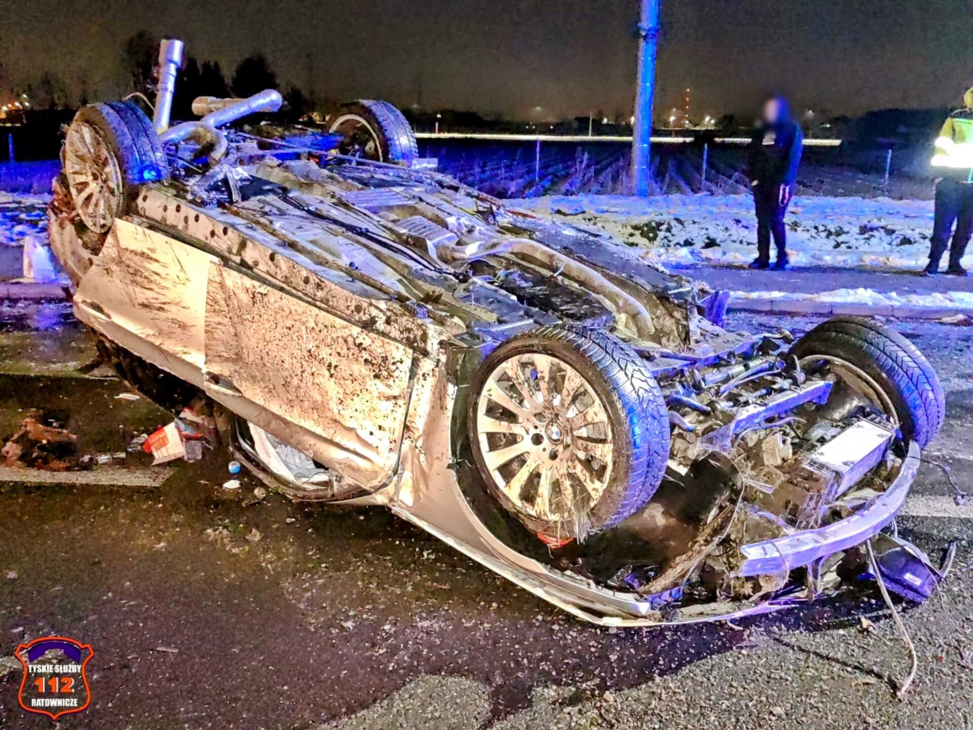 Grozne zdarzenie na ul oswiecimskiej dachowanie bmw sprawca pijany 23 11 2024 40492