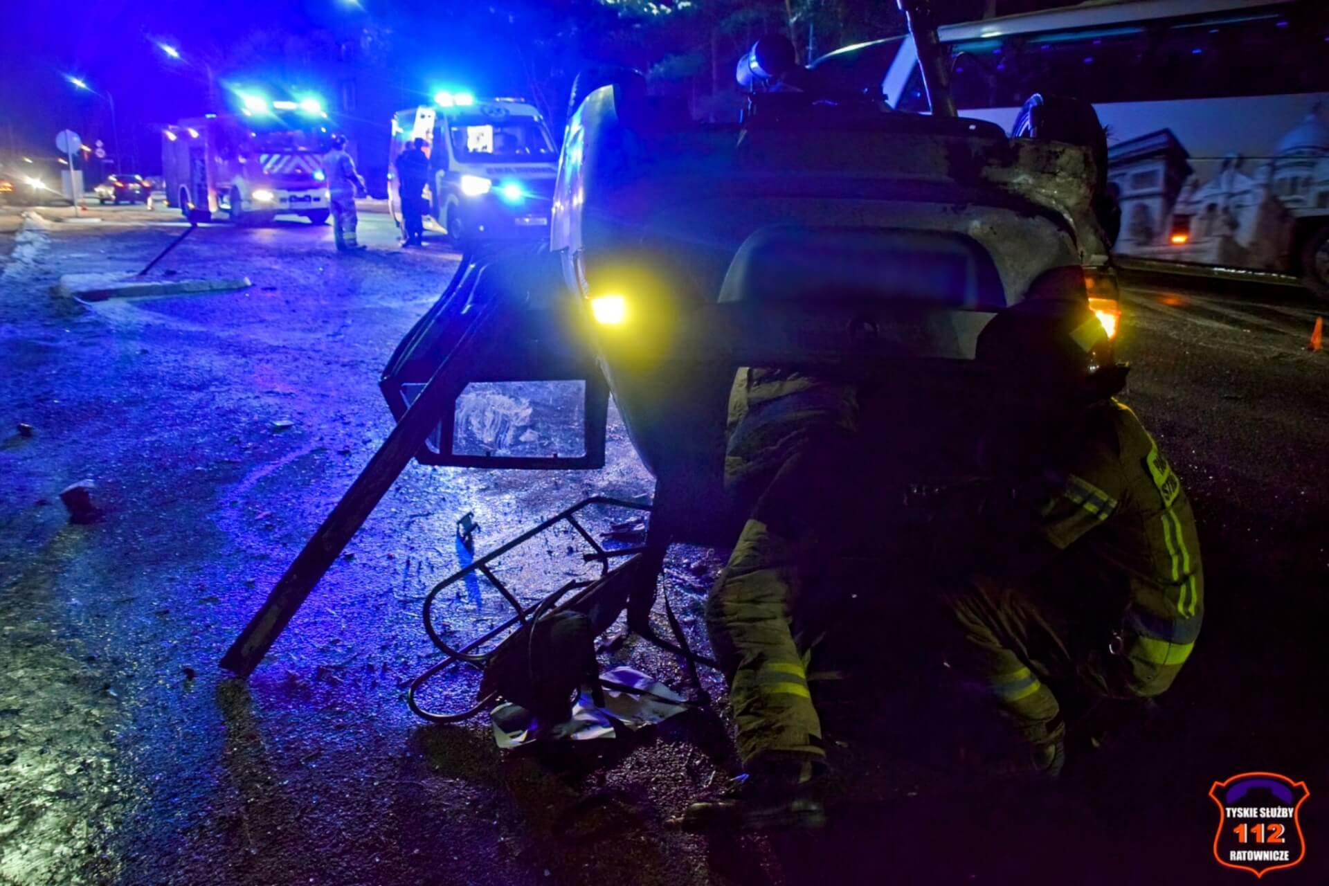 Wypadek w Tychach 23 listopada 2024 - sprawca kompletnie pijany
