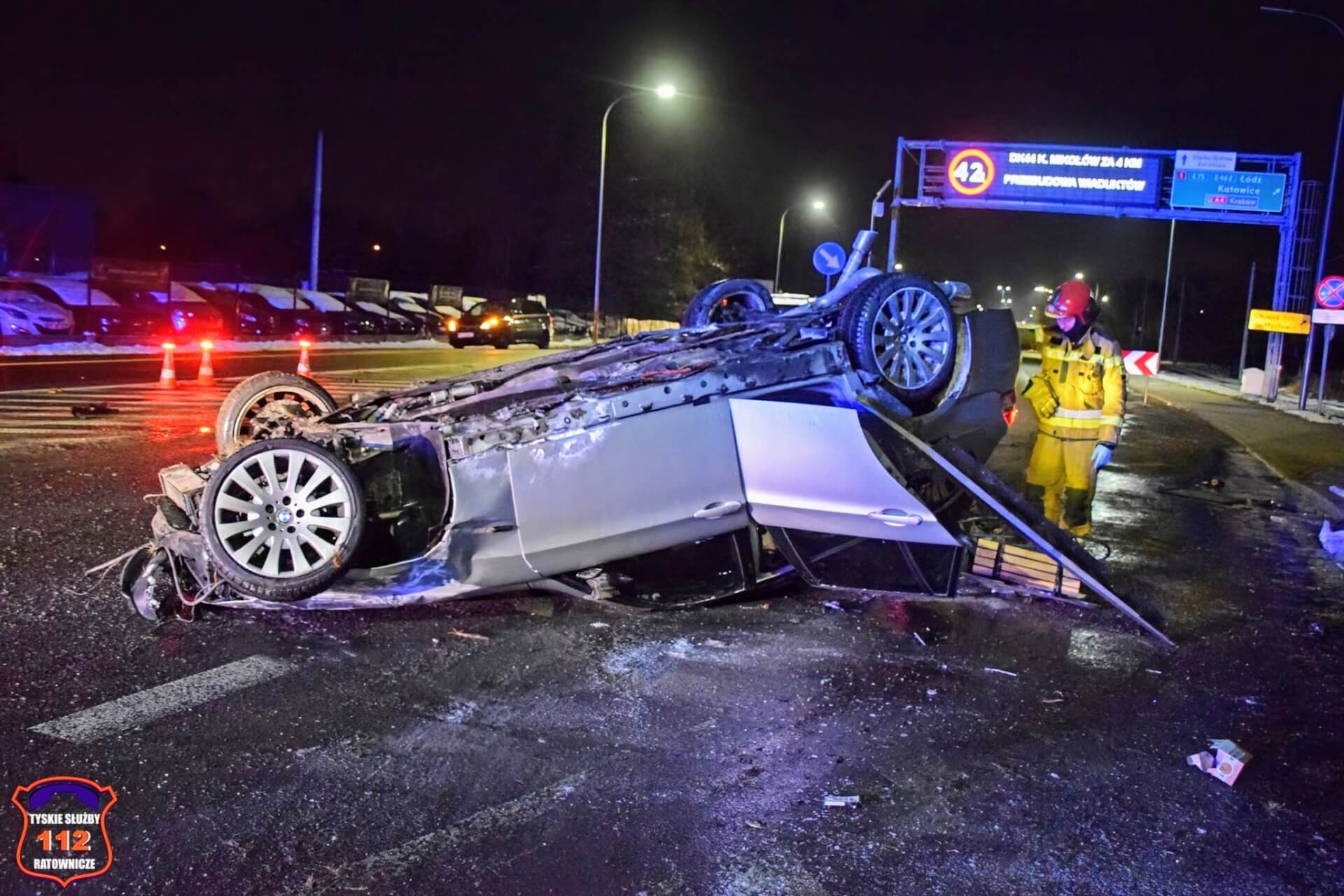 Wypadek w Tychach 23 listopada 2024 - sprawca kompletnie pijany