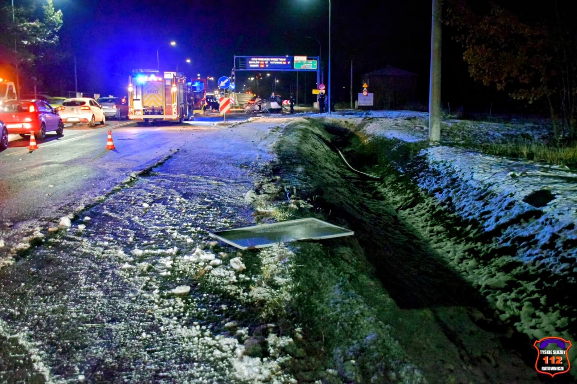 Wypadek w Tychach 23 listopada 2024 - sprawca kompletnie pijany